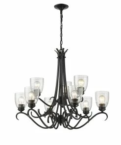 Golden Lighting American Farmhouse Parrish 9 Light Chandelier