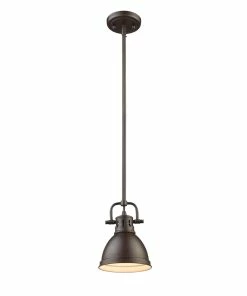 Golden Lighting Duncan Mini Pendant With Rod American Farmhouse