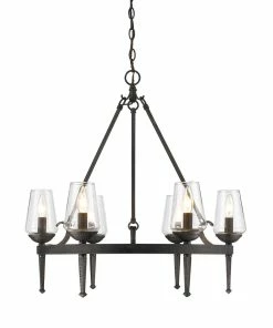 Golden Lighting Marcellis 6 Light Chandelier American Farmhouse