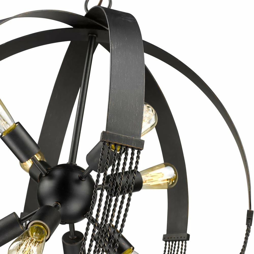 Hot Sale โค๏ธ Golden Lighting American Farmhouse Carter 8 Light Pendant - Closeout ๐ 5 Golden Lighting American Farmhouse Carter 8 Light Pendant - Closeout