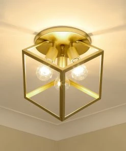 Golden Lighting Cassio 3 Light Semi-Flush American Farmhouse