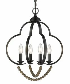 Golden Lighting American Farmhouse Flori 4 Light Pendant
