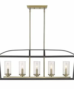 Golden Lighting Mercer 5 Light Linear Pendant
