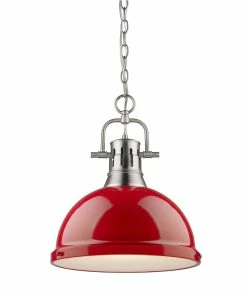 Golden Lighting American Farmhouse Duncan 1 Light Pendant With Chain