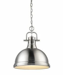 Golden Lighting American Farmhouse Duncan 1 Light Pendant With Chain