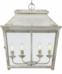 Golden Lighting Abingdon 4 Light Pendant Lantern American Farmhouse