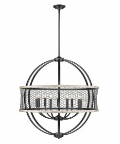 Golden Lighting American Farmhouse Roost 9 Light Chandelier