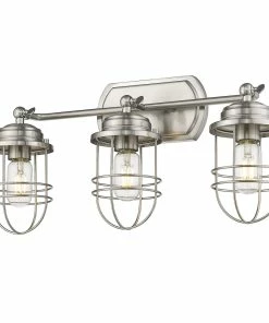 Golden Lighting Seaport 3 Light Bath Vanity American Farmhouse