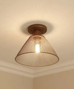 Golden Lighting Carver Semi-Flush American Farmhouse