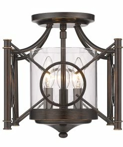 Golden Lighting American Farmhouse Quincy Semi-Flush