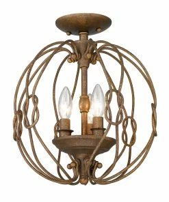 Golden Lighting Antoinette Semi-Flush American Farmhouse