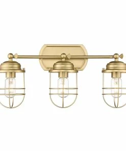 Golden Lighting Seaport 3 Light Bath Vanity American Farmhouse