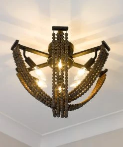 Cheapest ๐ Golden Lighting American Farmhouse Samba 6 Light Semi-Flush - Closeout ๐ 28 Golden Lighting American Farmhouse Samba 6 Light Semi-Flush - Closeout