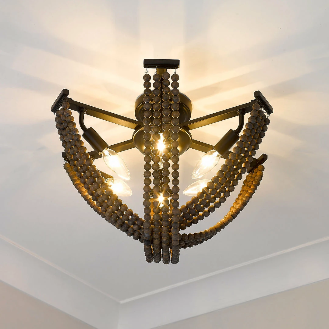 Cheapest ๐ Golden Lighting American Farmhouse Samba 6 Light Semi-Flush - Closeout ๐ 15 Golden Lighting American Farmhouse Samba 6 Light Semi-Flush - Closeout