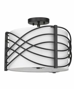 Golden Lighting American Farmhouse Zara Semi Flush