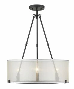 Golden Lighting Alyssa 3 Light Semi-Flush - Long Rod Only Transitional Looks