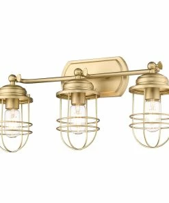Golden Lighting Seaport 3 Light Bath Vanity American Farmhouse