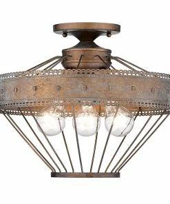 Golden Lighting Ferris Semi-Flush American Farmhouse