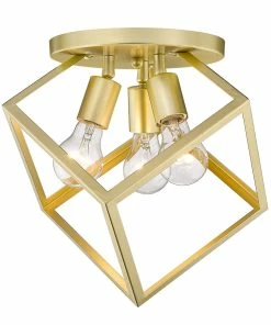 Golden Lighting Cassio 3 Light Semi-Flush American Farmhouse