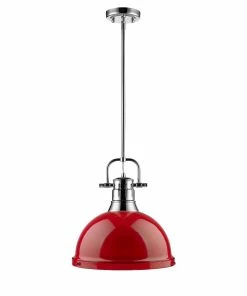 Golden Lighting Duncan 1 Light Pendant With Rod American Farmhouse