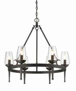 Golden Lighting Marcellis 6 Light Chandelier American Farmhouse