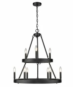 Golden Lighting American Farmhouse Alastair 2 Tier - 9 Light Chandelier