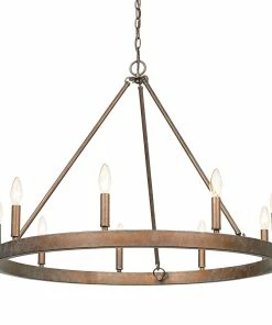 Golden Lighting Carraway 9 Light Chandelier American Farmhouse
