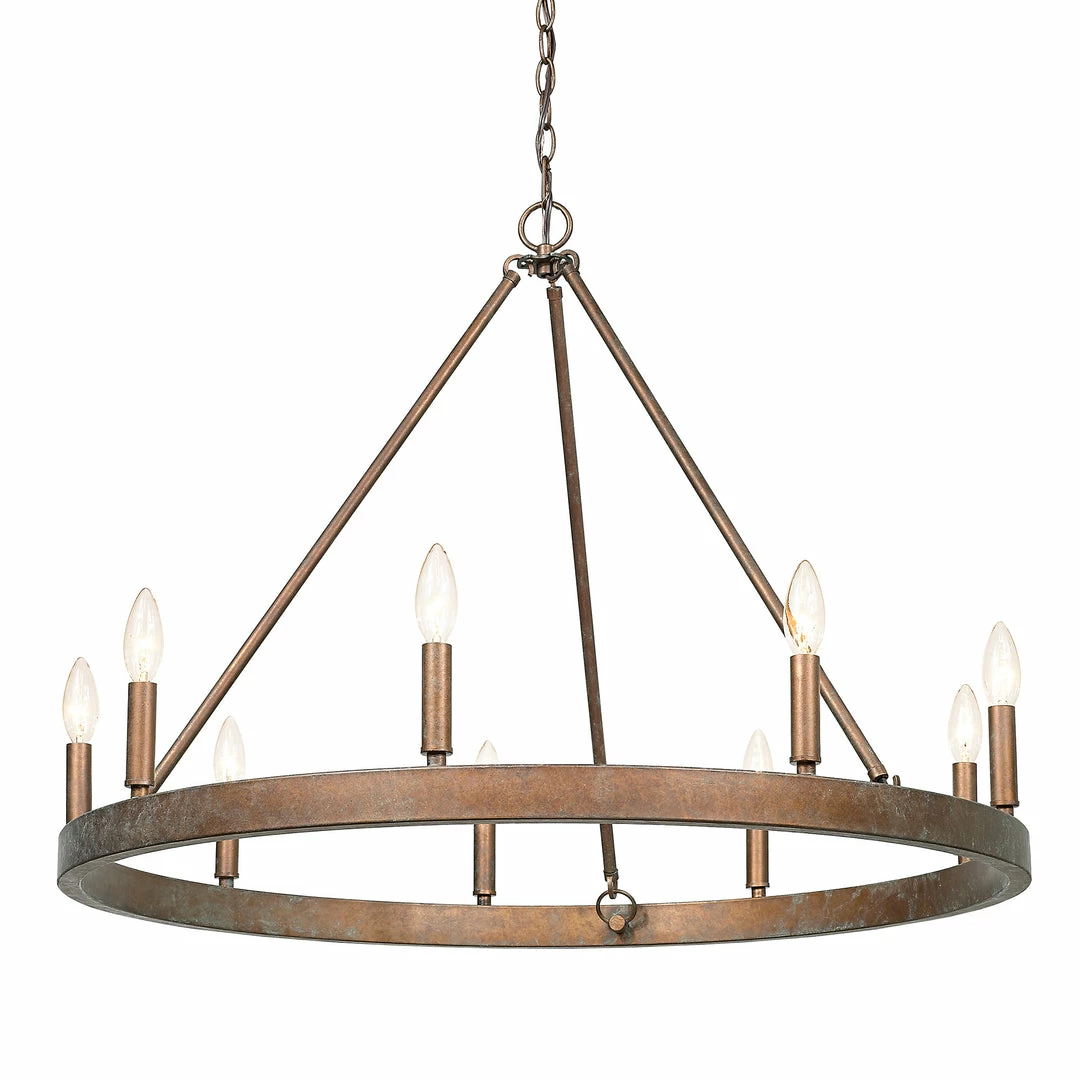 Cheap โ Golden Lighting Carraway 9 Light Chandelier American Farmhouse ๐ 3 Golden Lighting Carraway 9 Light Chandelier American Farmhouse