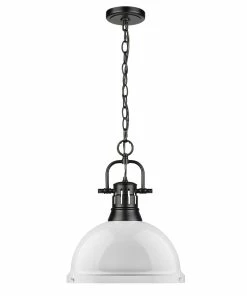 Golden Lighting American Farmhouse Duncan 1 Light Pendant With Chain
