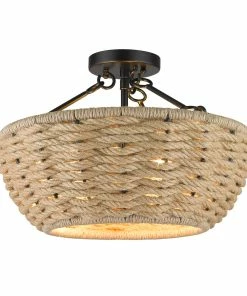 Golden Lighting American Farmhouse Hathaway Semi-Flush