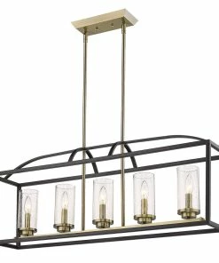Golden Lighting Mercer 5 Light Linear Pendant