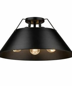 Golden Lighting Orwell 3 Light Flush Mount American Farmhouse