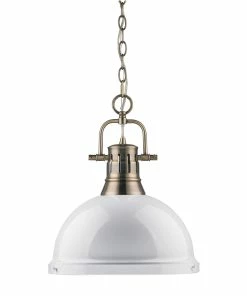 Golden Lighting American Farmhouse Duncan 1 Light Pendant With Chain