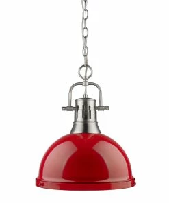 Golden Lighting American Farmhouse Duncan 1 Light Pendant With Chain