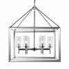 Golden Lighting American Farmhouse Smyth 6 Light Chandelier (Chrome & Clear Glass)