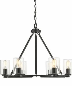 Golden Lighting American Farmhouse Monroe 6 Light Chandelier