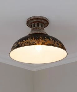Golden Lighting Kinsley Semi-Flush American Farmhouse