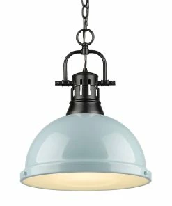 Golden Lighting American Farmhouse Duncan 1 Light Pendant With Chain