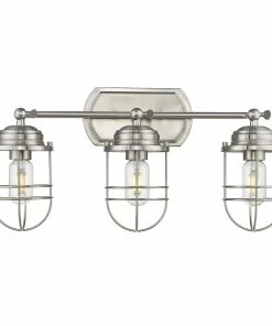 Golden Lighting Seaport 3 Light Bath Vanity American Farmhouse