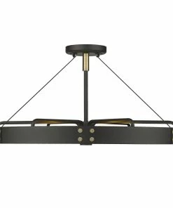 Golden Lighting Vaughn Medium Semi-Flush American Farmhouse