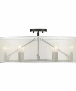 Golden Lighting Alyssa 6 Light Semi-Flush - Short Rod Only Transitional Looks