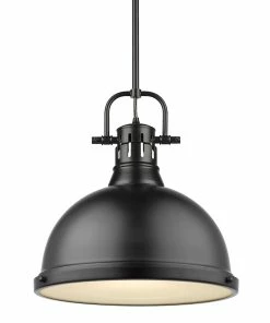 Hot Sale ๐คฉ Golden Lighting Duncan 1 Light Pendant With Rod American Farmhouse ๐ 66 Golden Lighting Duncan 1 Light Pendant With Rod American Farmhouse