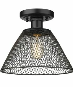 Golden Lighting Carver Semi-Flush American Farmhouse