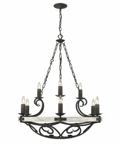 Golden Lighting Madera 2 Tier - 9 Light Chandelier American Farmhouse