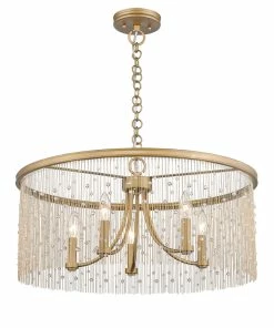 Buy 🎉 Golden Lighting Marilyn 5 Light Chandelier American Farmhouse 👏 9 Golden Lighting Marilyn 5 Light Chandelier American Farmhouse