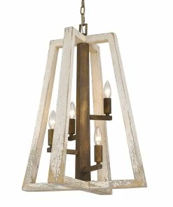 Golden Lighting Pilar 4 Light Pendant American Farmhouse