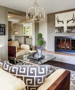 Golden Lighting American Farmhouse Laurent 4 Light Pendant