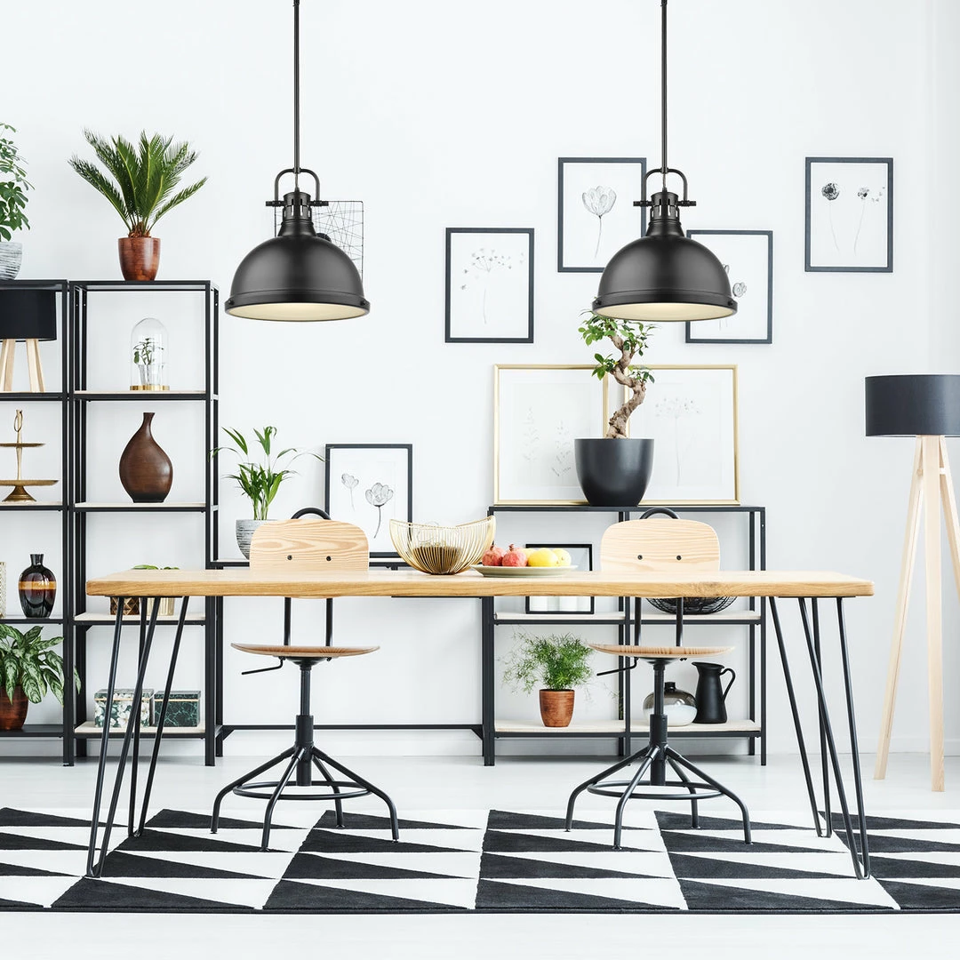 Hot Sale ๐คฉ Golden Lighting Duncan 1 Light Pendant With Rod American Farmhouse ๐ 30 Golden Lighting Duncan 1 Light Pendant With Rod American Farmhouse