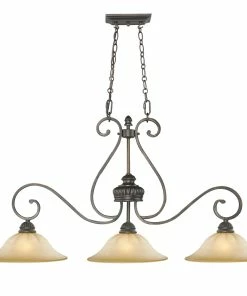 Golden Lighting American Farmhouse Mayfair 3 Light Linear Pendant