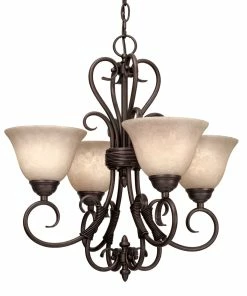 Golden Lighting Homestead 4 Light Mini Chandelier American Farmhouse